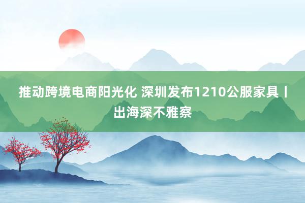 推动跨境电商阳光化 深圳发布1210公服家具丨出海深不雅察